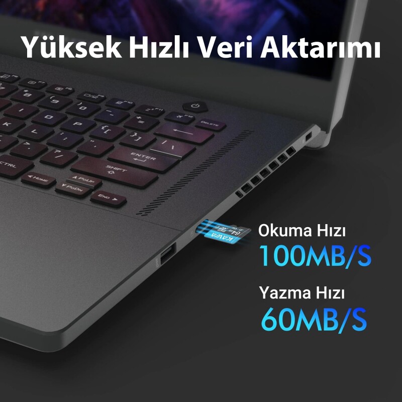 Kawa High Endurance U3 V30 100MB/s Okuma 40MB/s Yazma 64GB Micro SD Hafıza Kartı - 3