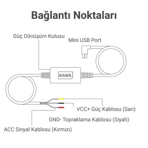 Kawa PT01 D8 Uyumlu Mini USB Park Modu Bağlantı Kiti - 5