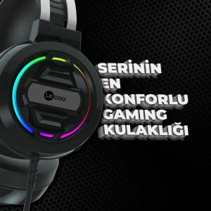 Lenovo Lecoo HT401 Kulak Üstü RGB Gaming Oyuncu Kulaklığı 3.5mm Jack + USB - 2