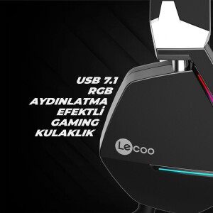 Lenovo Lecoo HT402 7.1 Kulak Üstü RGB Gaming Oyuncu Kulaklığı - 7