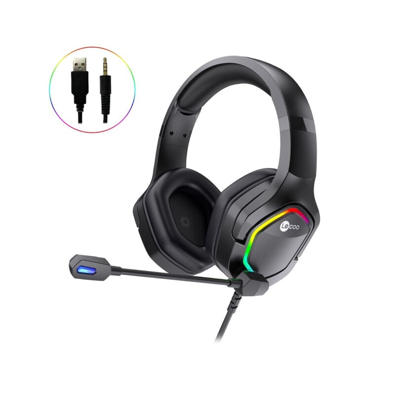 Lenovo Lecoo HT403 Kulak Üstü RGB Gaming Oyuncu Kulaklığı 3.5mm Jack + USB - 1