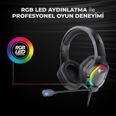 Lenovo Lecoo HT403 Kulak Üstü RGB Gaming Oyuncu Kulaklığı 3.5mm Jack + USB - 6