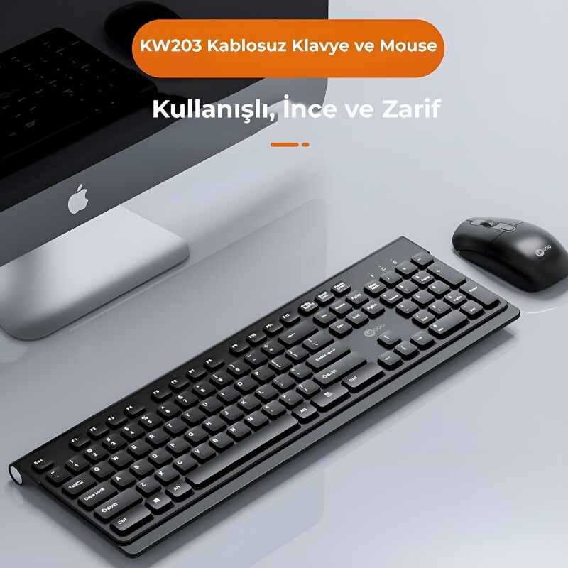 Lenovo Lecoo KW203 Kablosuz Q Klavye ve Mouse Set Siyah - 5