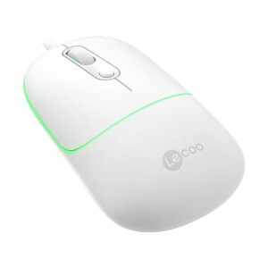 Lenovo Lecoo MS110 RGB Sessiz Tuşlu Kablolu Optik Mouse Beyaz - 1