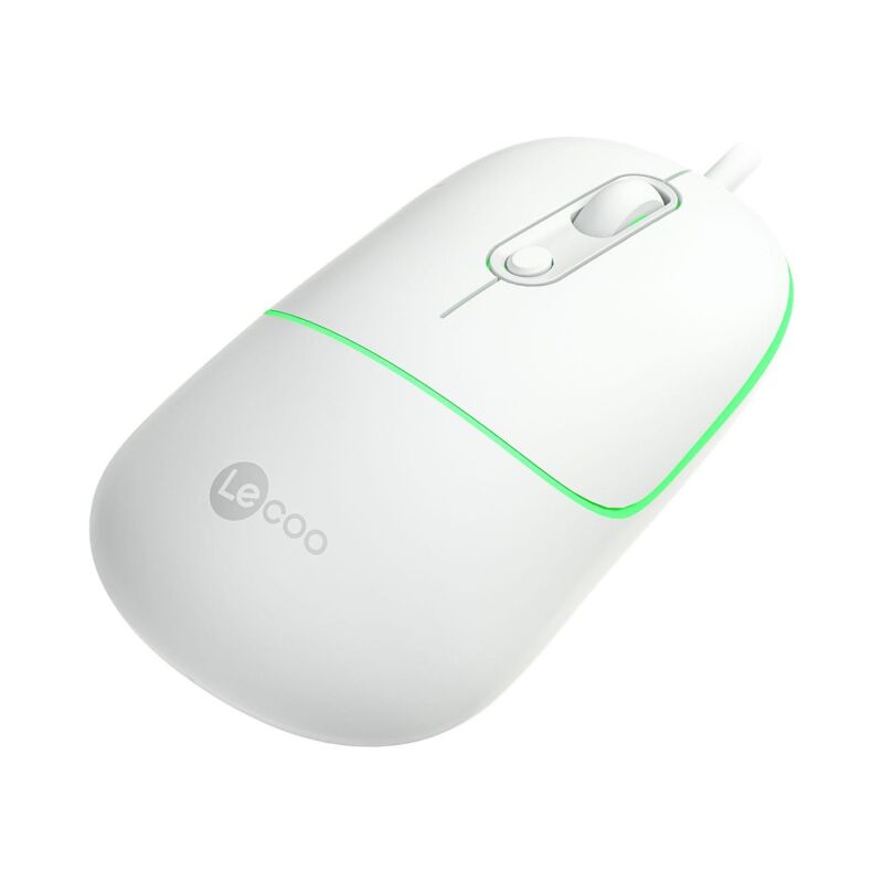 Lenovo Lecoo MS110 RGB Sessiz Tuşlu Kablolu Optik Mouse Beyaz - 2