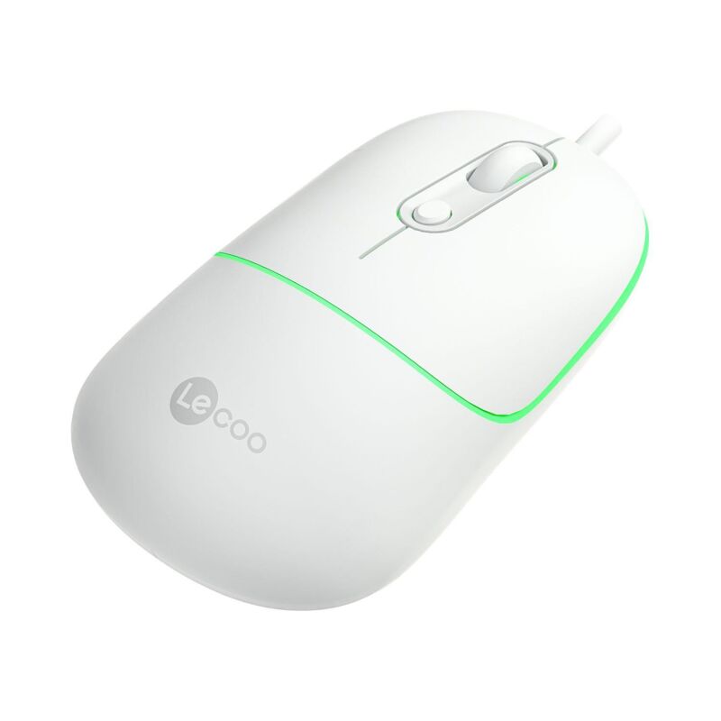 Lenovo Lecoo MS110 RGB Sessiz Tuşlu Kablolu Optik Mouse Beyaz - 4