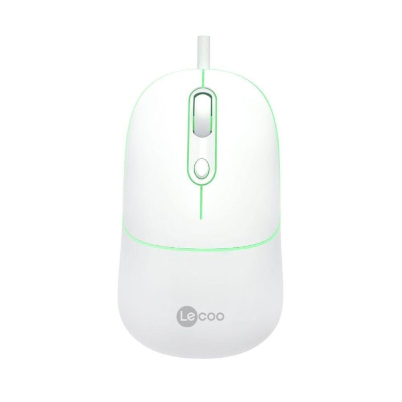 Lenovo Lecoo MS110 RGB Sessiz Tuşlu Kablolu Optik Mouse Beyaz - 6