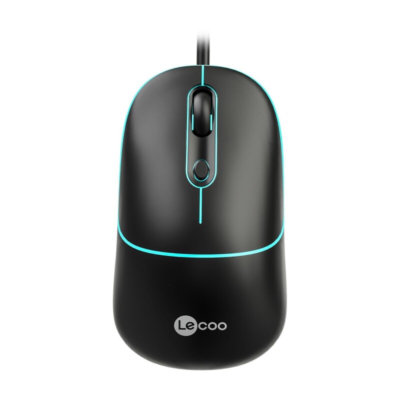 Lenovo Lecoo MS110 RGB Sessiz Tuşlu Kablolu Optik Mouse Siyah - 1