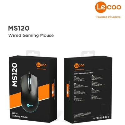 Lenovo Lecoo MS120 Kablolu Optik Mouse Siyah - 6