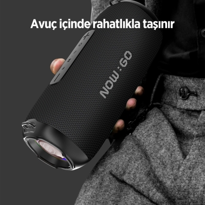 NowGo F8 40W RGB Speaker Su Geçirmez Taşınabilir Kablosuz Bluetooth Hoparlör Gri - 8