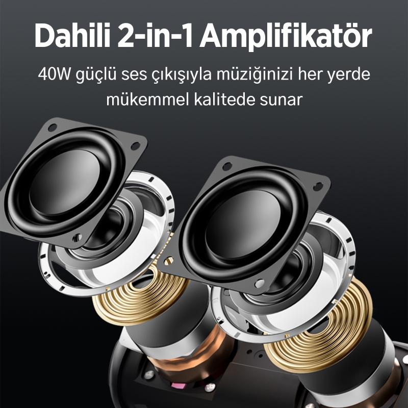NowGo F8 40W RGB Speaker Su Geçirmez Taşınabilir Kablosuz Bluetooth Hoparlör Yeşil - 6