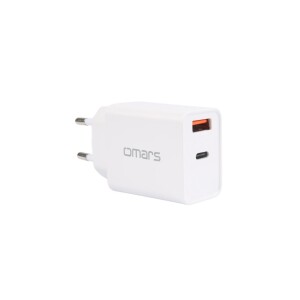 Omars 20W PD Çift Portlu Type-C ve USB-A Hızlı Şarj Cihazı - 1