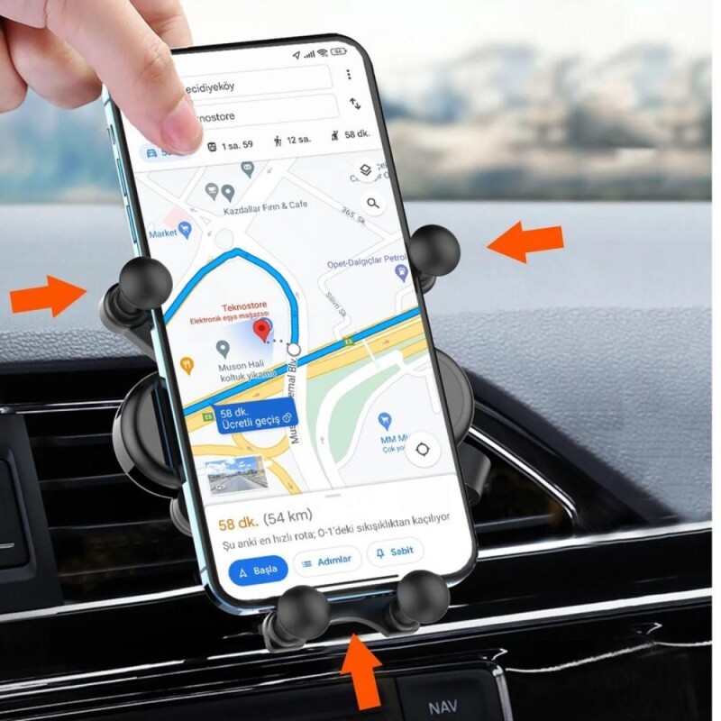 Omars Havalandırma için Otomatik Klipsli Araç içi Telefon Tutucu - 6