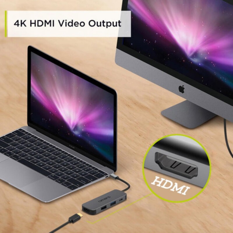 Omars Type-C to 4K HDMI 2*USB-A ve PD Şarj Destekli Hub Çoklayıcı Adaptör - 5