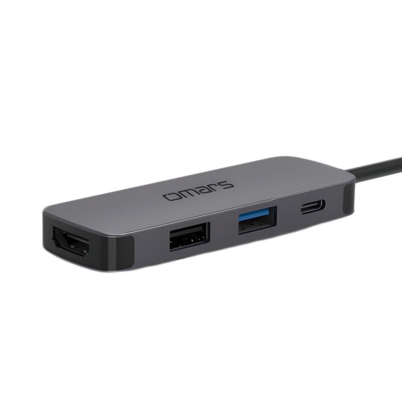 Omars Type-C to 4K HDMI 2*USB-A ve PD Şarj Destekli Hub Çoklayıcı Adaptör - 4