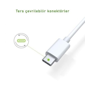 Omars USB Type-C 3A Hızlı Şarj ve Data Kablosu Beyaz 1 Metre - 3