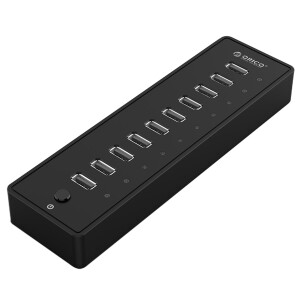 Orico 10 Portlu Anahtarlı Ledli USB 2.0 HUB Çoklayıcı ve Şarj İstasyonu - 1