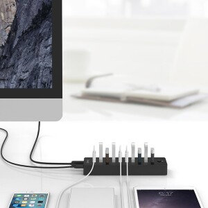 Orico 10 Portlu Anahtarlı Ledli USB 2.0 HUB Çoklayıcı ve Şarj İstasyonu - 4