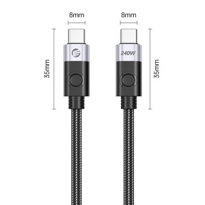 Orico 240W 5A PD Type-C to Type-C Hızlı Şarj ve Data Kablosu 1 Metre Siyah - 4