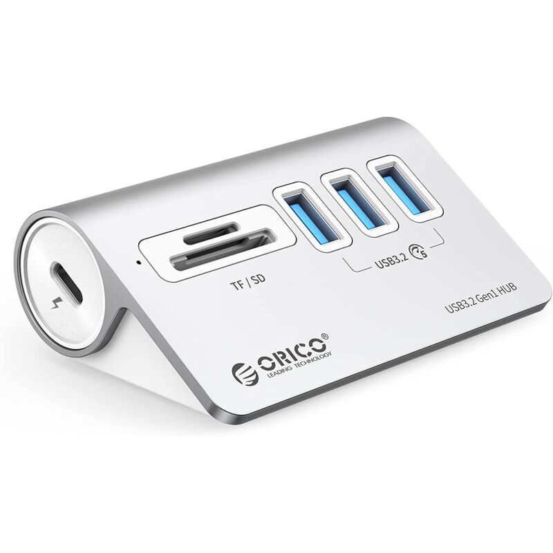 Orico 3 Portlu USB 3.2 Gen1 Micro SD TF SD Kart Okuyuculu Çoklayıcı HUB - 1