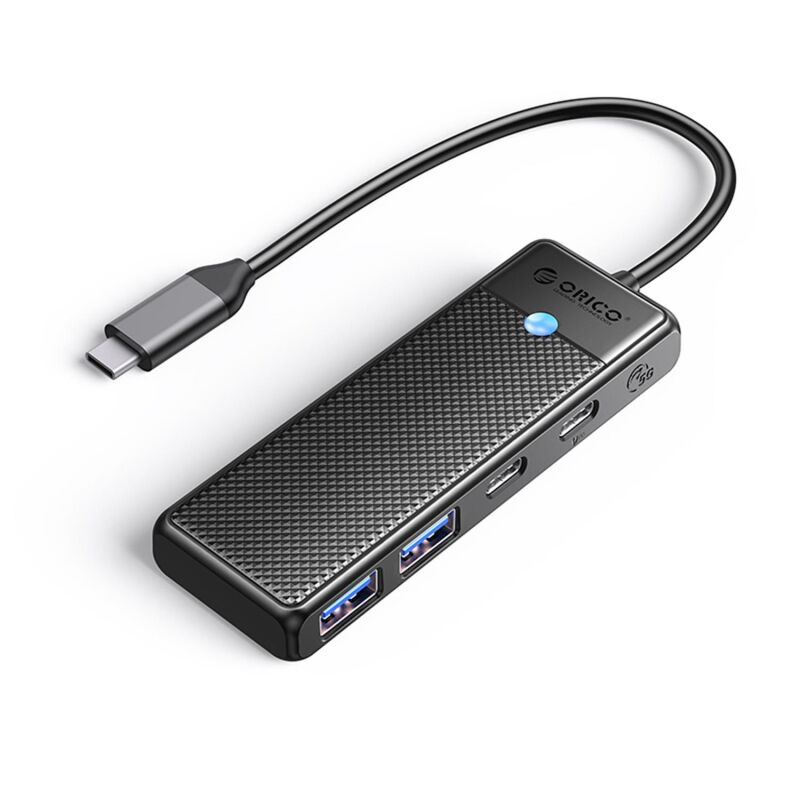 Orico 4 Portlu Type-C to USB 3.0 / Type-C PD 100W Yüksek Hızlı 5Gbps HUB Çoklayıcı Siyah - 1