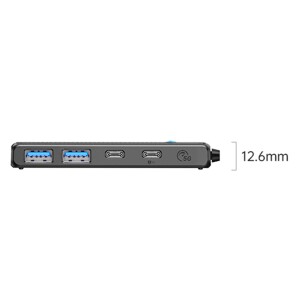 Orico 4 Portlu Type-C to USB 3.0 / Type-C PD 100W Yüksek Hızlı 5Gbps HUB Çoklayıcı Siyah - 4