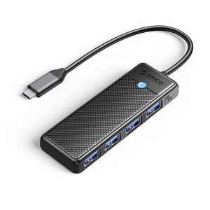 Orico 4 Portlu Type-C to USB 3.0 Yüksek Hızlı 5Gbps HUB Çoklayıcı Siyah - 1