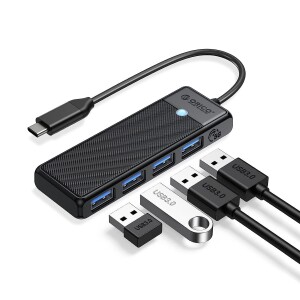 Orico 4 Portlu Type-C to USB 3.0 Yüksek Hızlı 5Gbps HUB Çoklayıcı Siyah - 2