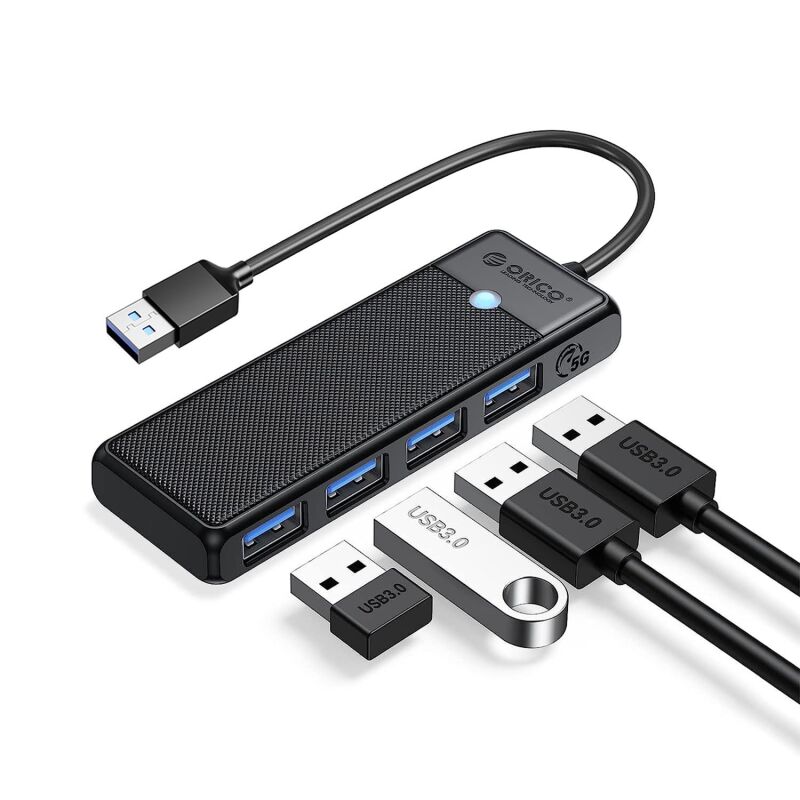 Orico 4 Portlu USB 3.0 Yüksek Hızlı 5Gbps HUB Çoklayıcı Siyah - 2