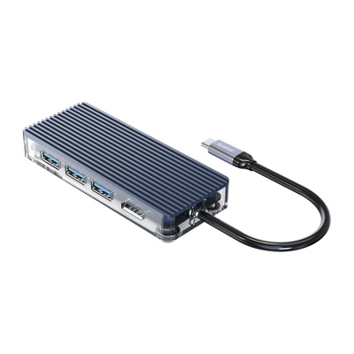 Orico 6 Portlu USB 3.0 100W RJ45 1000Mbps HDMI Çoklayıcı HUB Gri - 1