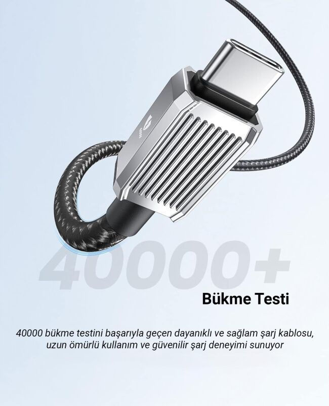 Orico 60W 3A PD Type-C to Type-C Hızlı Şarj ve Data Kablosu 1 Metre Siyah - 6