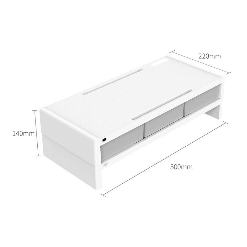 Orico Çok Fonksiyonlu Organizer Çekmeceli Monitör Standı Yükseltici Beyaz - 5