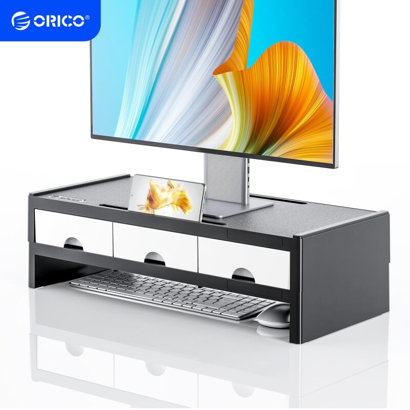 Orico Çok Fonksiyonlu Organizer Çekmeceli Monitör Standı Yükseltici Beyaz - 6