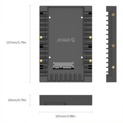 Orico Hot Swapping 2.5 inç to 3.5 inç Çevirici SATA I-II-III HDD SSD Adaptör Siyah - 6