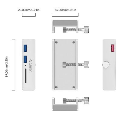 Orico Kenar Kelepçeli USB 3.0 4 Portlu SD Kart Okuyuculu HUB Çoklayıcı - 4