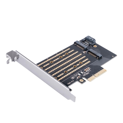 Orico PCI-E 3.0 x4 M.2 NVME ve NGFF SSD Çift Slot Dönüştürücü Adaptör Kartı - 1