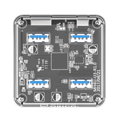 Orico Şeffaf Led Işıklı Dört Portlu USB 3.0 Çoklayıcı HUB - 5