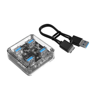 Orico Şeffaf Led Işıklı Dört Portlu USB 3.0 Çoklayıcı HUB - 3