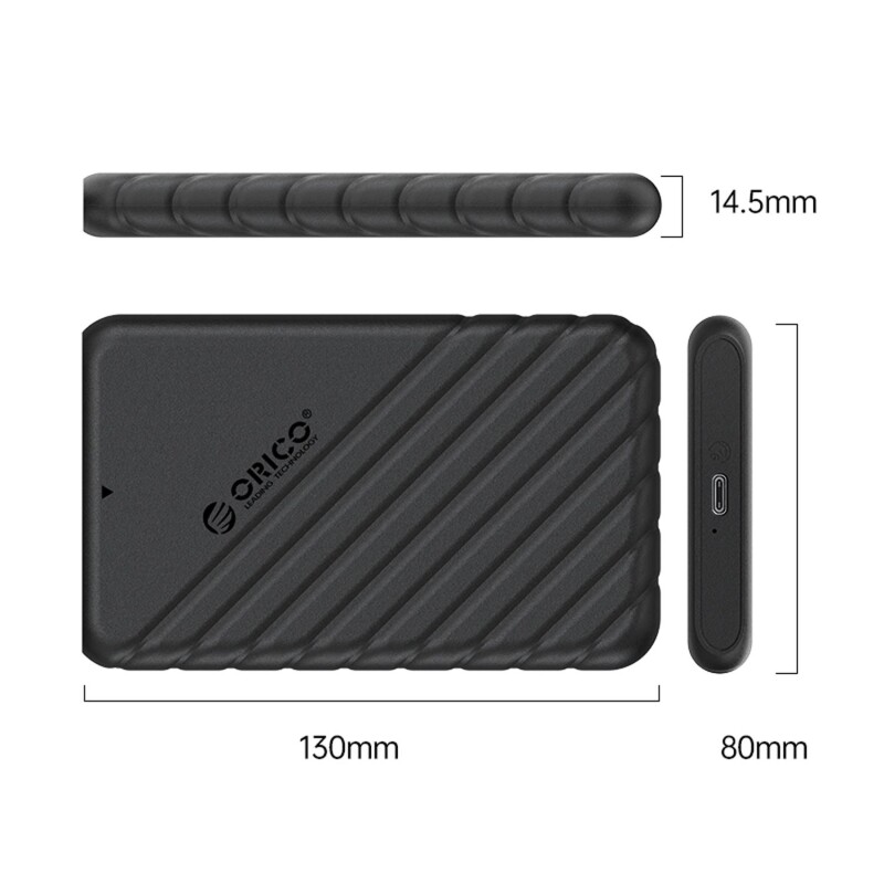 Orico Type-C 6Gbps USB3.1 Gen1 2.5” inch SATA SSD Hard Disk Kutusu Siyah - 3