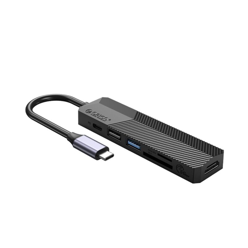 Orico Type-C Bağlantılı PD55W 2 USB Portlu HDMI Type-C TF/SD Docking Station Siyah - 2