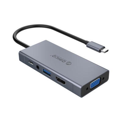 Orico Type-C to USB 3.0 HDMI VGA AUX PD Çoklayıcı Dönüştürücü HUB - 1