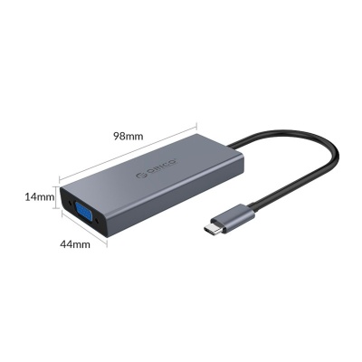 Orico Type-C to USB 3.0 HDMI VGA AUX PD Çoklayıcı Dönüştürücü HUB - 4