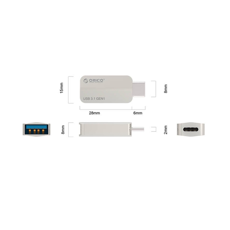 Orico Type-C USB3.1 Gen1 to USB-A Şarj ve Data Dönüştürücü Adaptör - 4