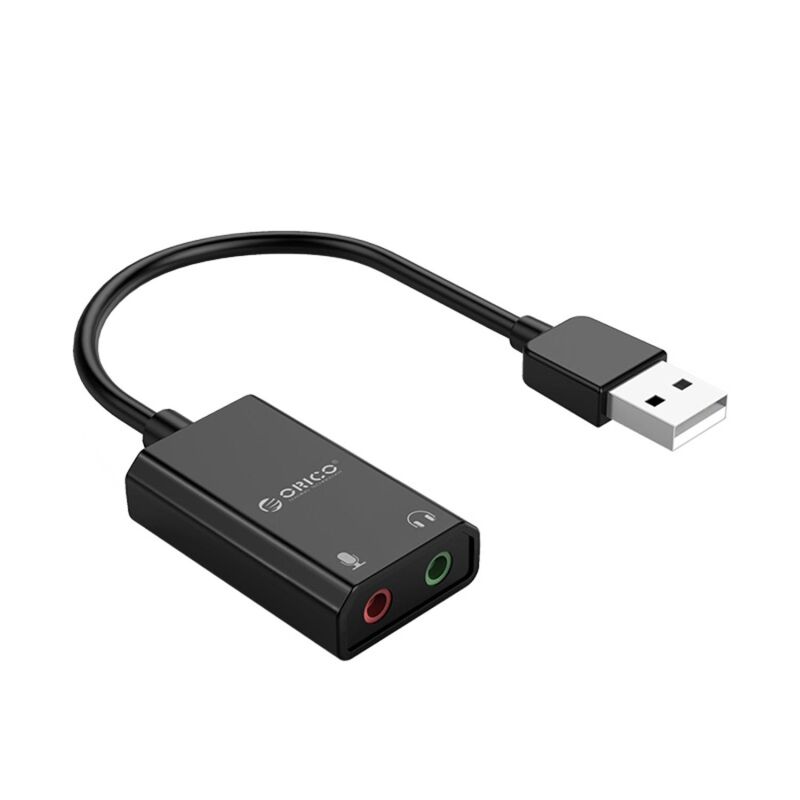 Orico USB 2.0 TRS 3.5mm Jack Girişli Harici Ses Kartı Siyah - 1