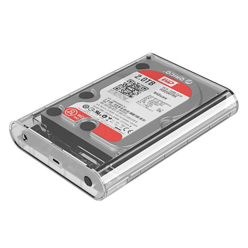 Orico USB 3.1 Gen1 Type-C Şeffaf 2.5” 3.5” inch SATA SSD Hard Disk Kutusu - 1