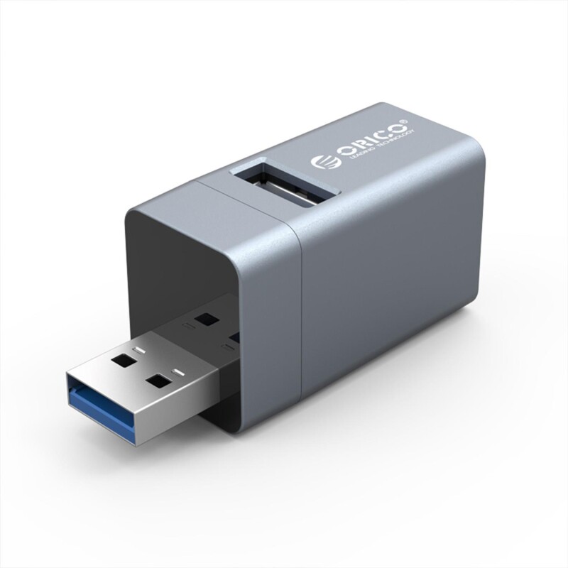 Orico USB-A 3.0 3 Portlu USB-A 3.0 / 2.0 Alüminyum Alaşım Mini Çoklayıcı Gri - 1