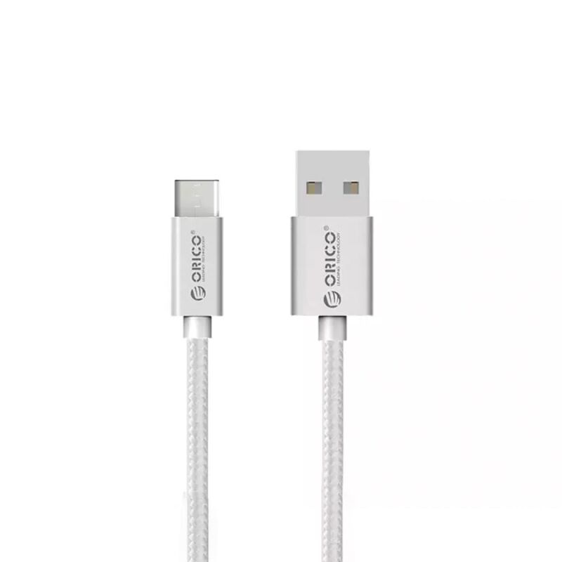 Orico USB to Type-C 3A Örgülü Data ve Şarj Kablosu 1 Metre Gümüş - 1