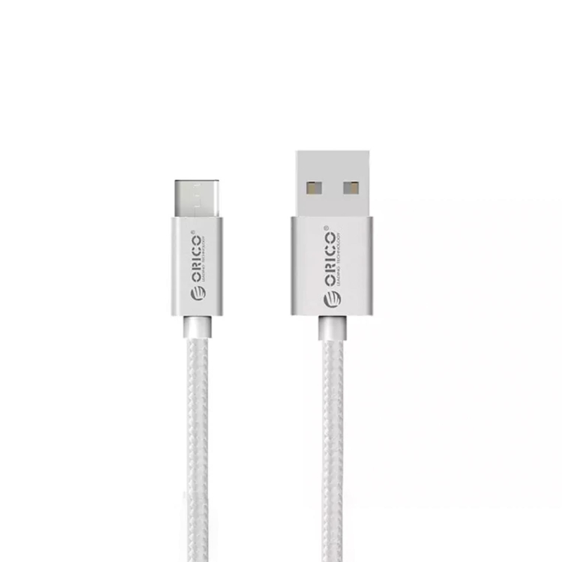 Orico USB to Type-C 2.4A Örgülü Data ve Şarj Kablosu 1 Metre Gümüş - 1
