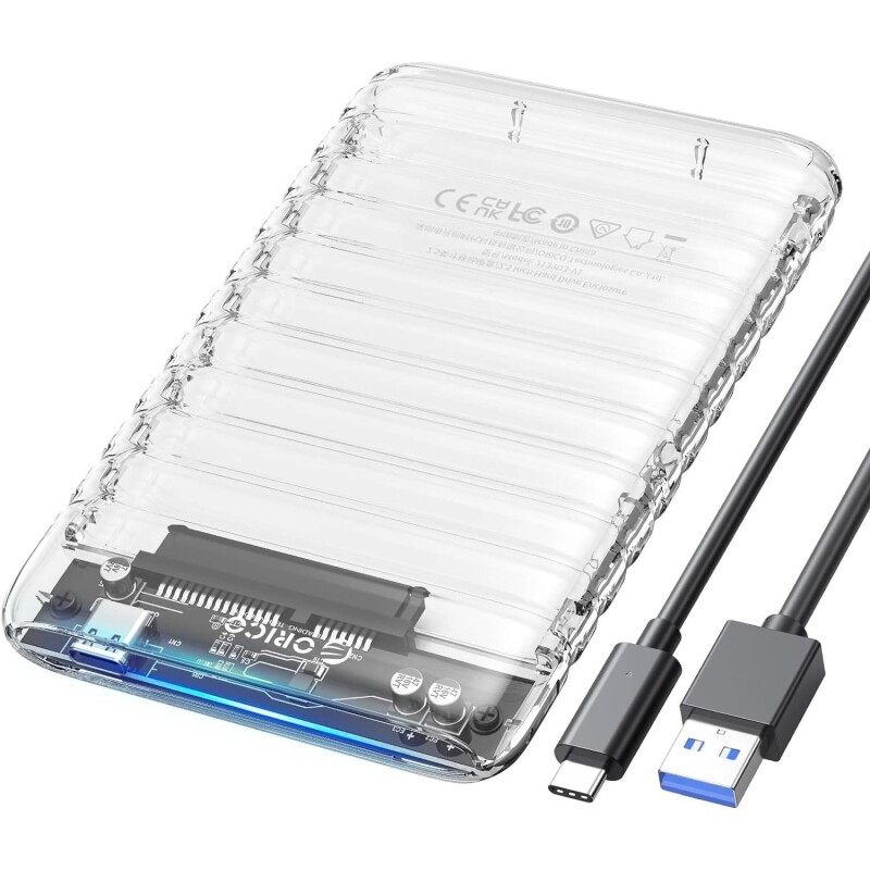 Orico USB3.2 Gen2 6Gbps Type-C 2.5” inch SATA SSD Hard Disk Kutusu Şeffaf - 1