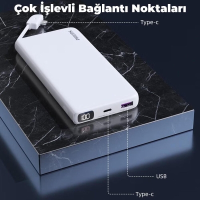 Philips 10000 mAh 22.5W USB ve Type-C PD Üç Çıkışlı Led Göstergeli Powerbank - 6